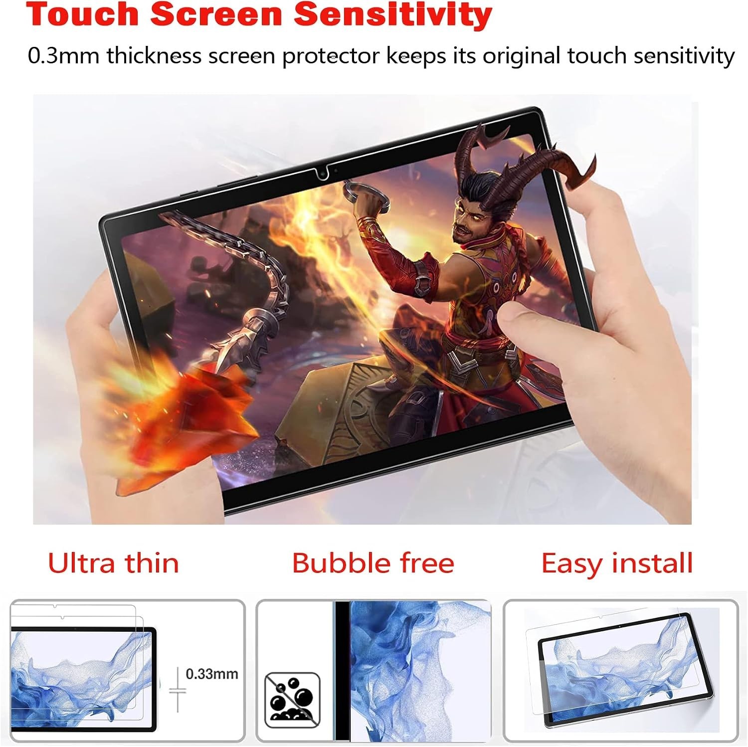 Screen Protector For Galaxy Tab S10 Plus/S9 Plus/S9 FE+/S7 FE/S8+ 12.4 Inch 2024