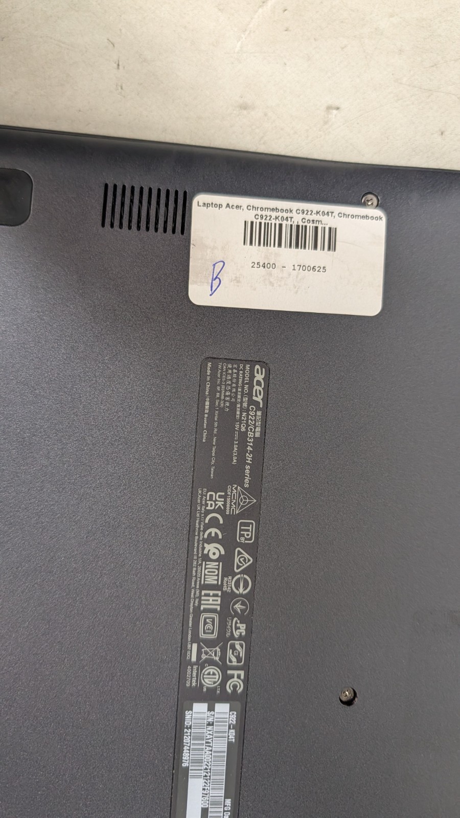 Acer Chromebook C721-61PJ 11.6″ 4GB RAM 32GB SSD (Grade C) *No Battery*