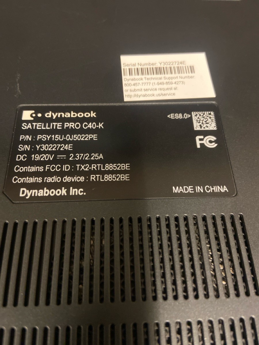 DYNABOOK SATELLITE PRO C40-K 256GB SSD, 8GB RAM, WINDOWS 11 (B26001808)