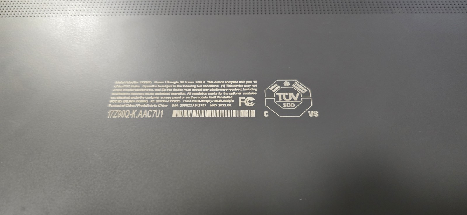 LG gram 17Z90Q 17″ i7 16GB 1TB SSD 2560×1600 Wi‑Fi 6E Win 11 Gray