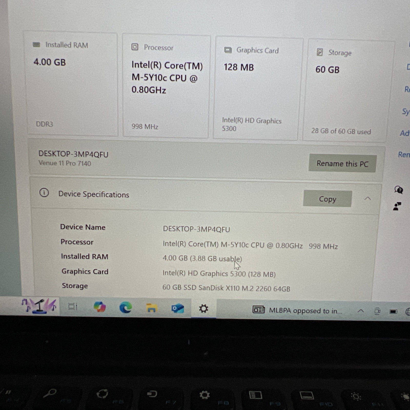 dell venue 11 pro 7140 4gb
