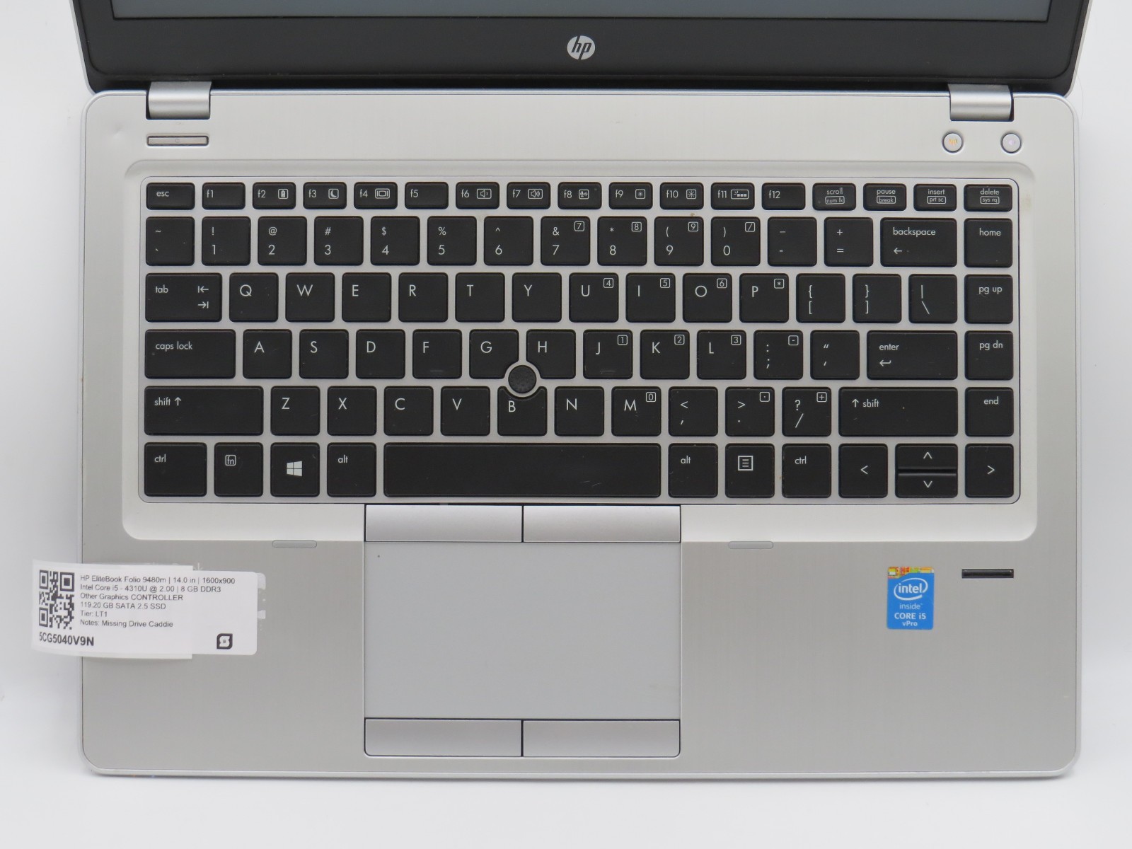 HP EliteBook Folio 9480m i5-4310U @ 2GHz 8GB DDR3 119GB m2 14″ No OS