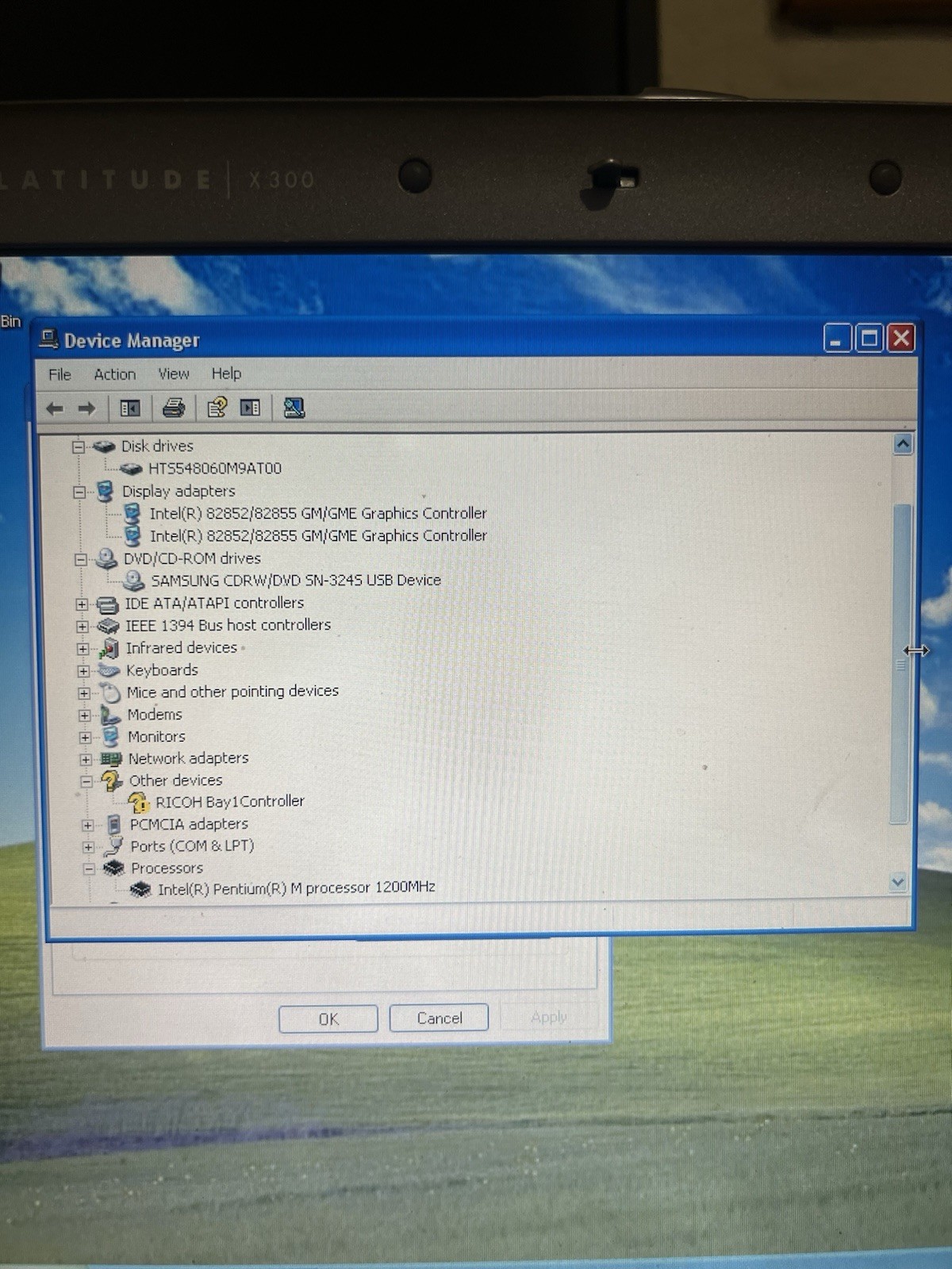 Vintage Dell Latitude X300 Pentium M 1.2GHz 640MB 60GB HDD Win XP w/ Dock Base