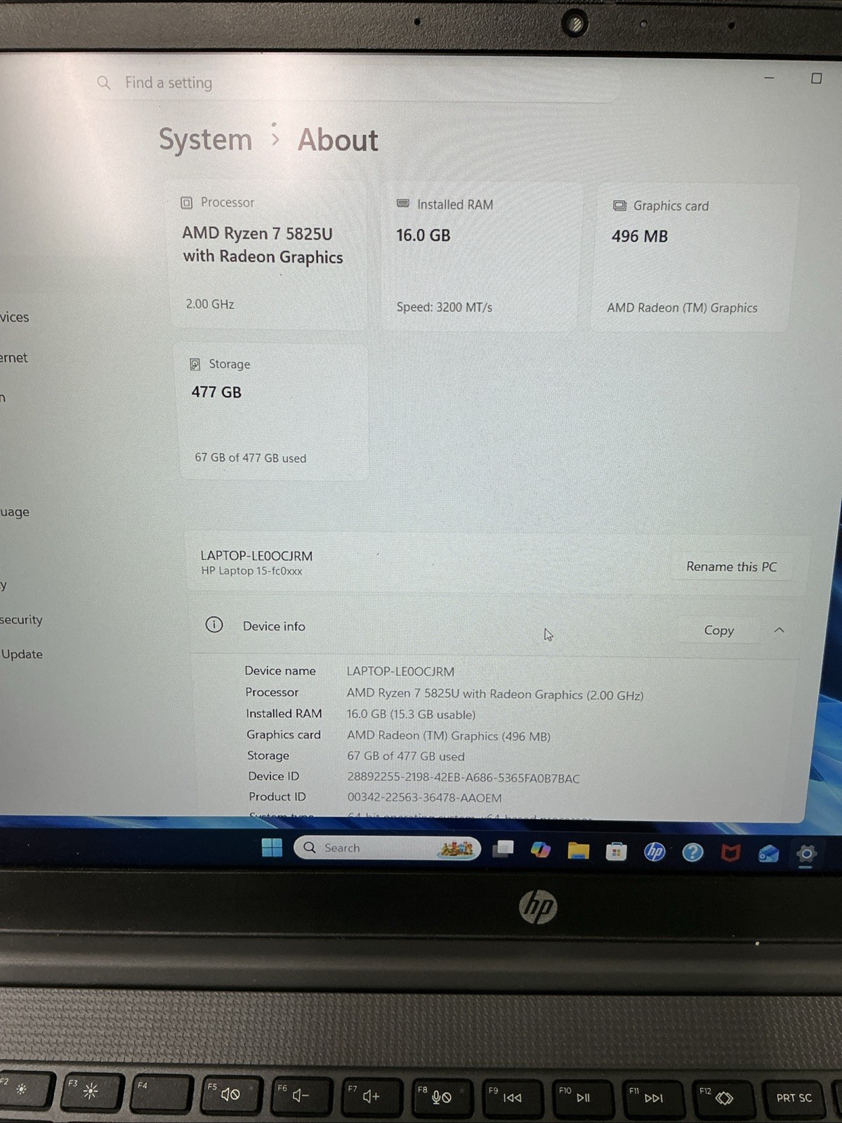 HP 15-fc0204nr 15.6″ Touchscreen Notebook Ryzen 7 5825U – 16GB 512GB Win 11 Home