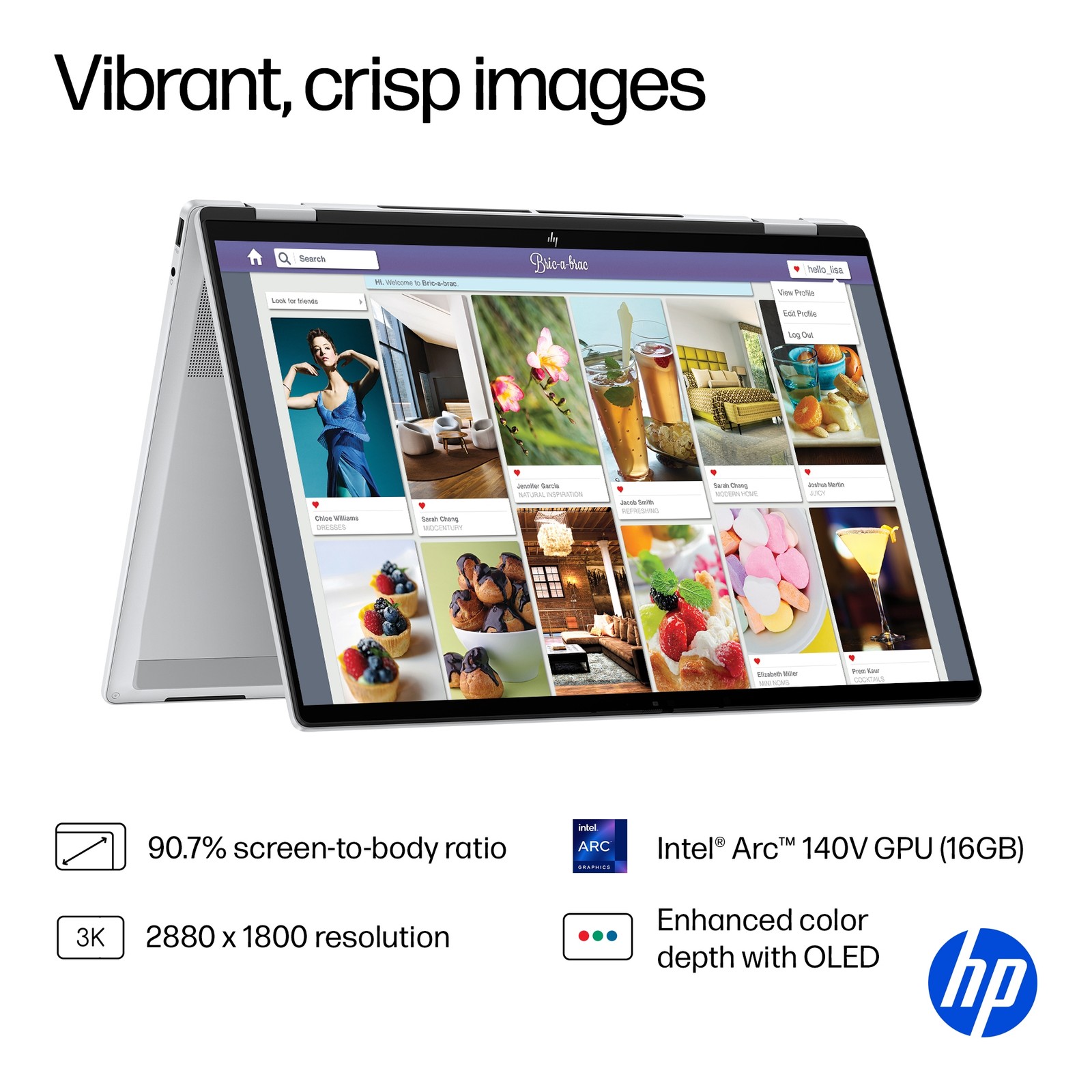 HP Laptop OmniBook 7 Flip 16″ 3K OLED Touch 2-in-1 AI 120Hz Ultra 7 Copilot+ PC