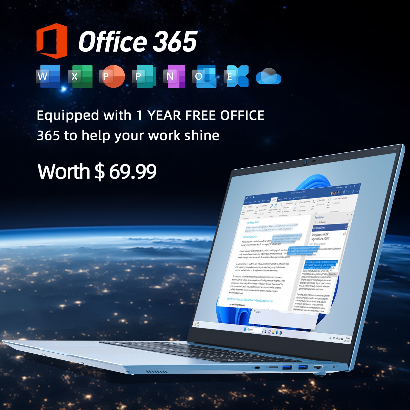 2026 SGIN 15.6″ Thin Laptop Intel N5100 16GB RAM 1TB SSD Win 11 PRO Office 365