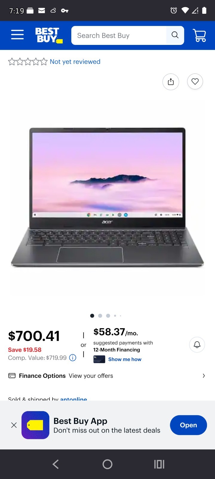 Acer Chromebook Plus 515 CBE595-2 Intel Core i3 8GB 256GB SSD 15.6″ Iron