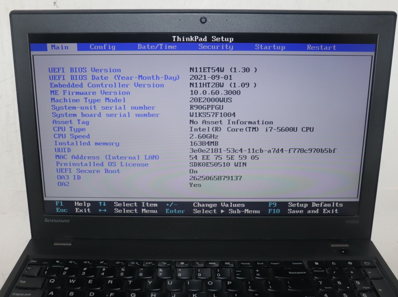 Lenovo ThinkPad W550s|Intel core i7@2.60GHz|16GB RAM|256GBSSD|WIN11.Prof|NVIDIA