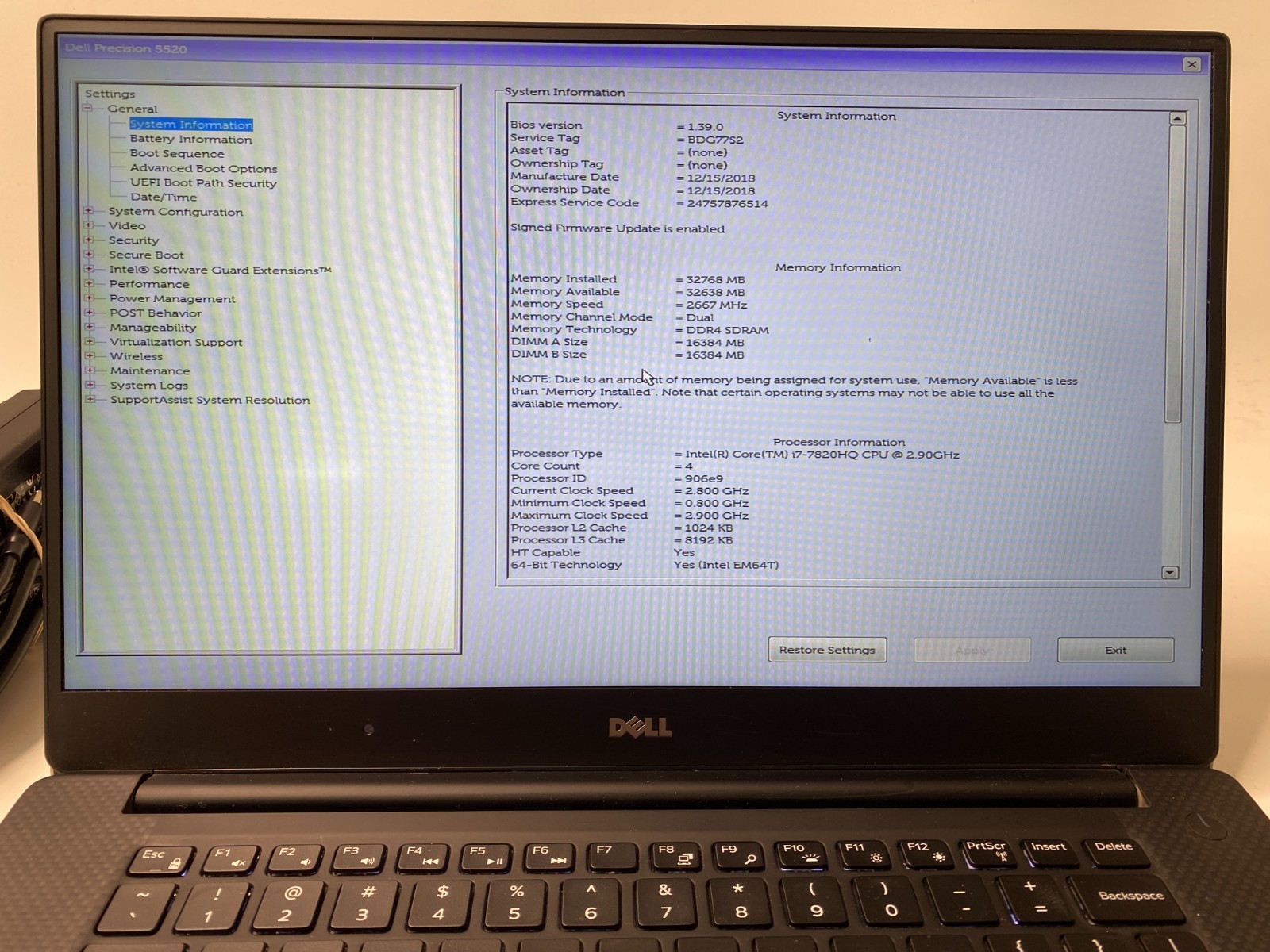 DELL Precision 5520 i7-7820HQ 32GB DDR4 512GB M.2 Quadro M1200 WIN11PRO – Pixels