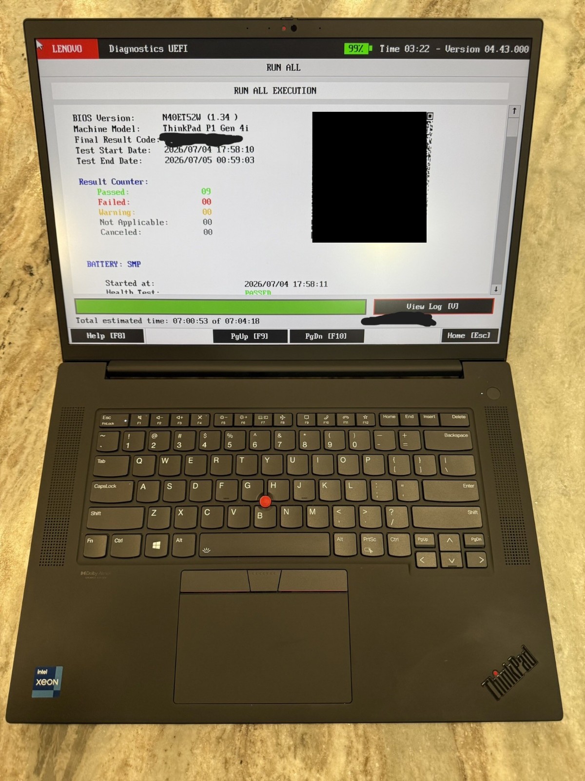 Lenovo Thinkpad P1 Gen 4i INTEL XEON W-11855M RTX A2000 1TB NVME 32GB 3200MHZ