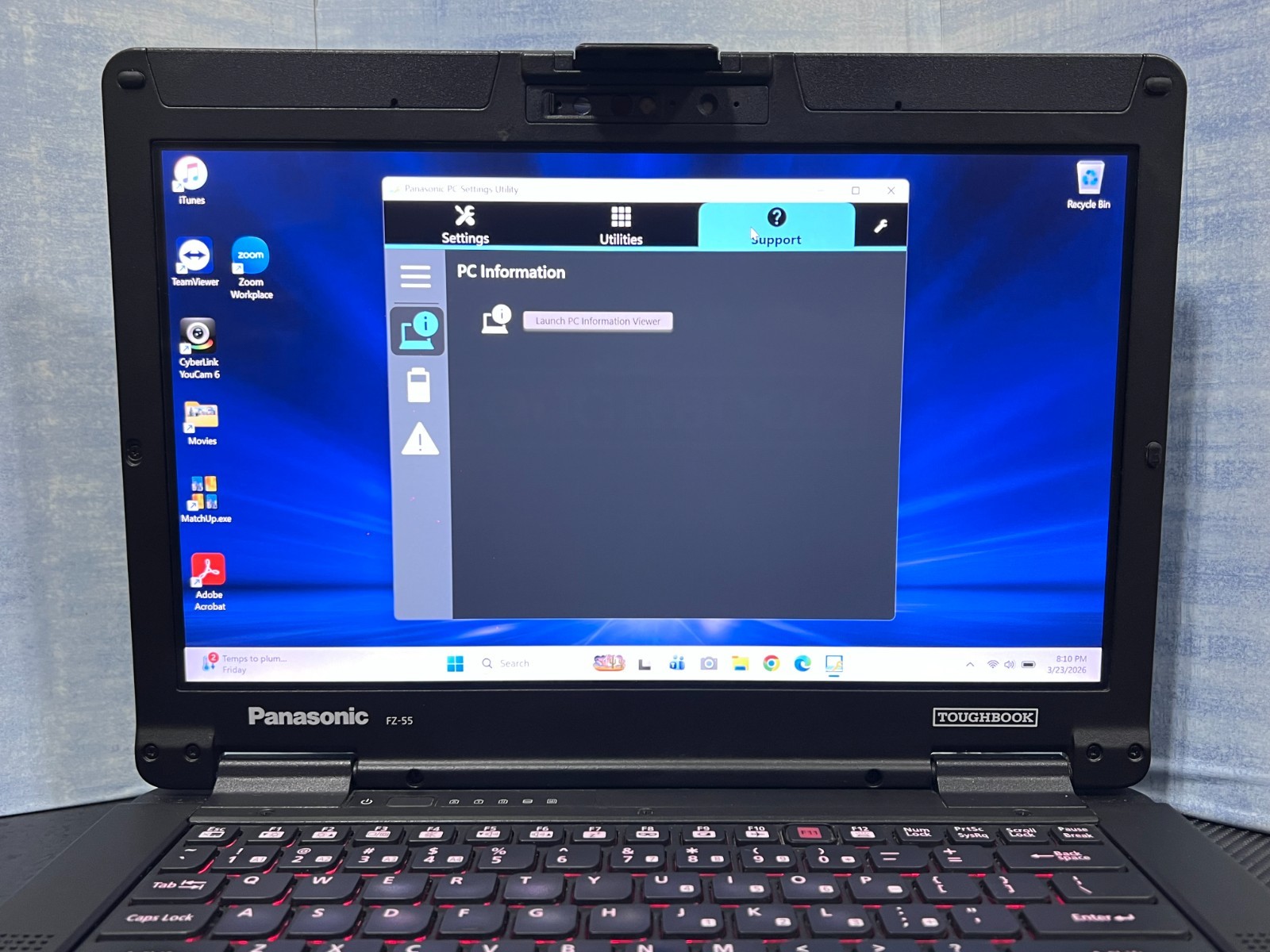 FZ-55CA60CVM, Intel core i7-8665U,512GB SSD,16GB Mem, Touch, HDMI, 4G LTE, GPS,