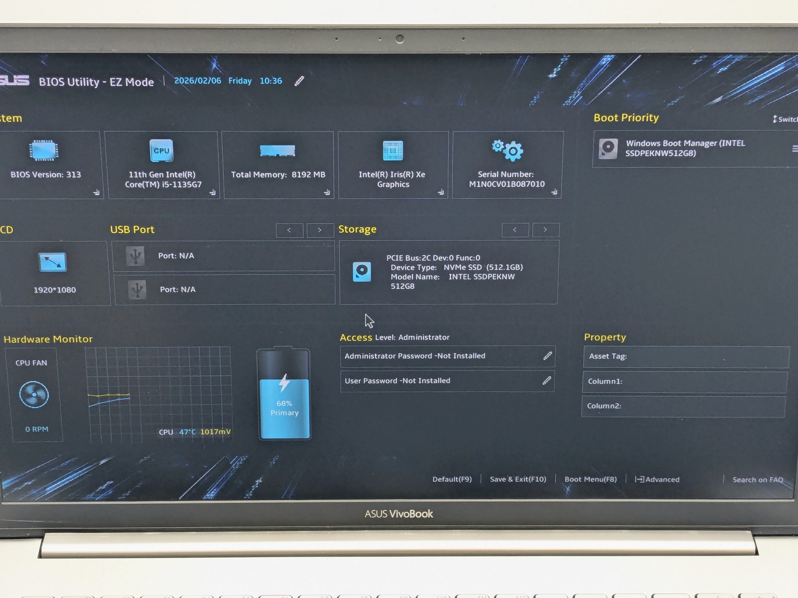 ASUS VivoBook S533EA 15″ FHD I5-1135G7 512GB SSD 8GB W11 Backlit FP Reader