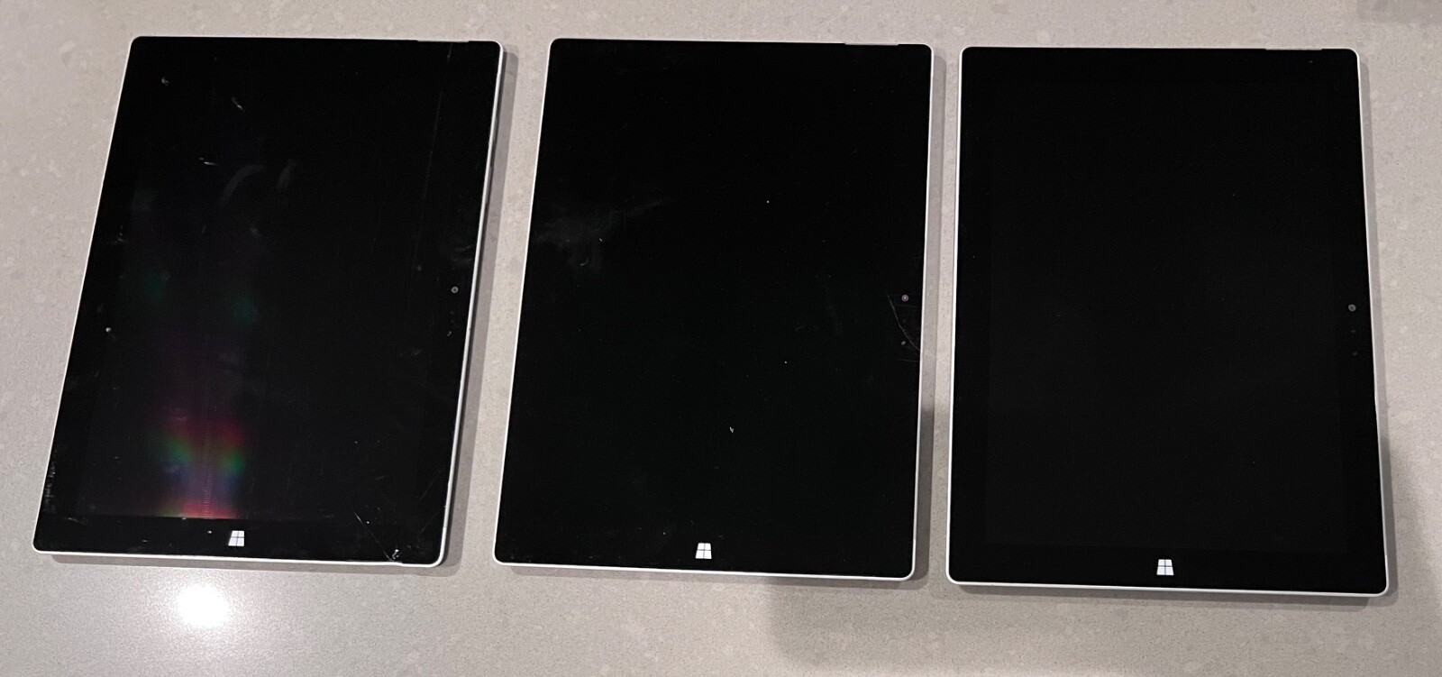 Lot of 3 As-is Microsoft Surface 3 1645 12″ Tablet 1.6GHz 64GB Windows
