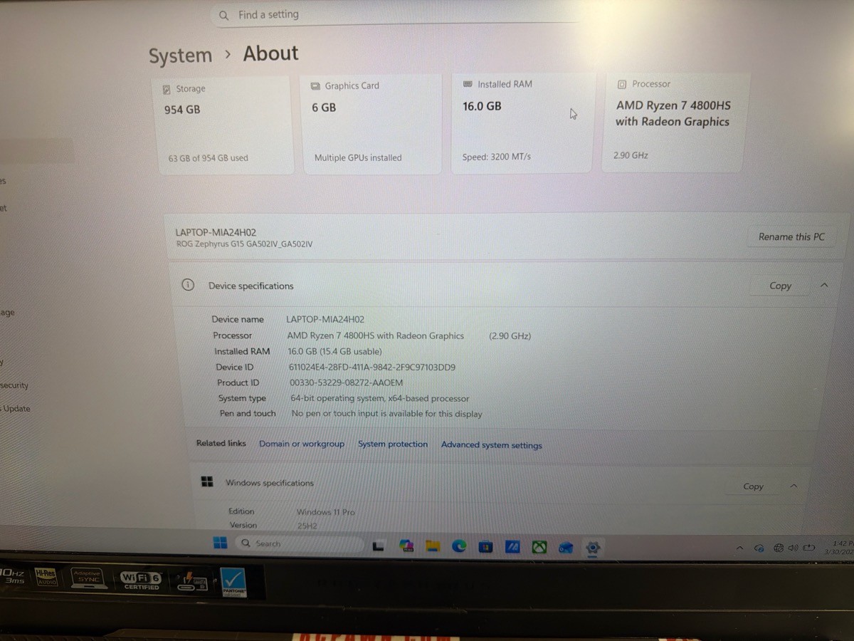 ASUS ASUS GA502I 16GB RAM 1TB (R7B016470)