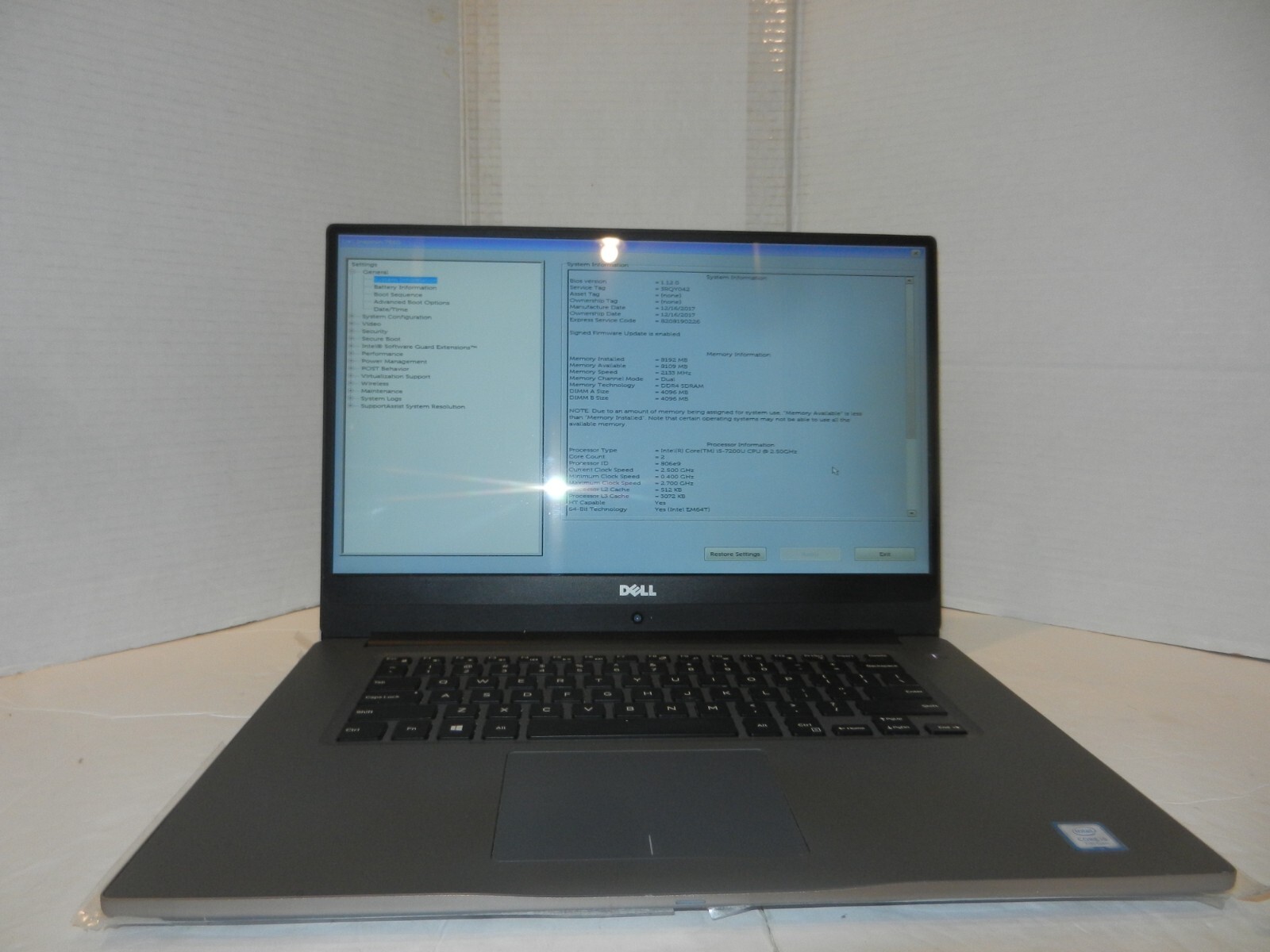 DELL INSPIRON 15 7560 15.6″ CORE i5-7200U 2.5 GHz 8GB RAM 2TB SSD