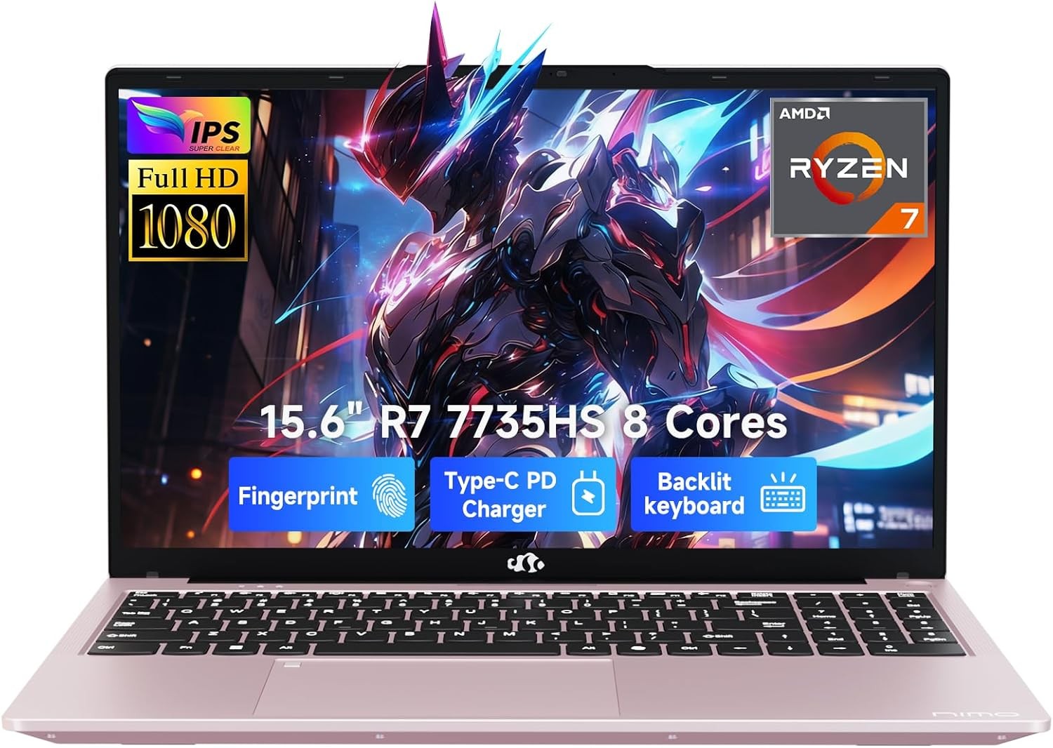 NIMO 15.6″ Gaming Laptop AMD Ryzen 7 7735HS 16/32/64GB DDR5 RAM 256/512GB/1TB