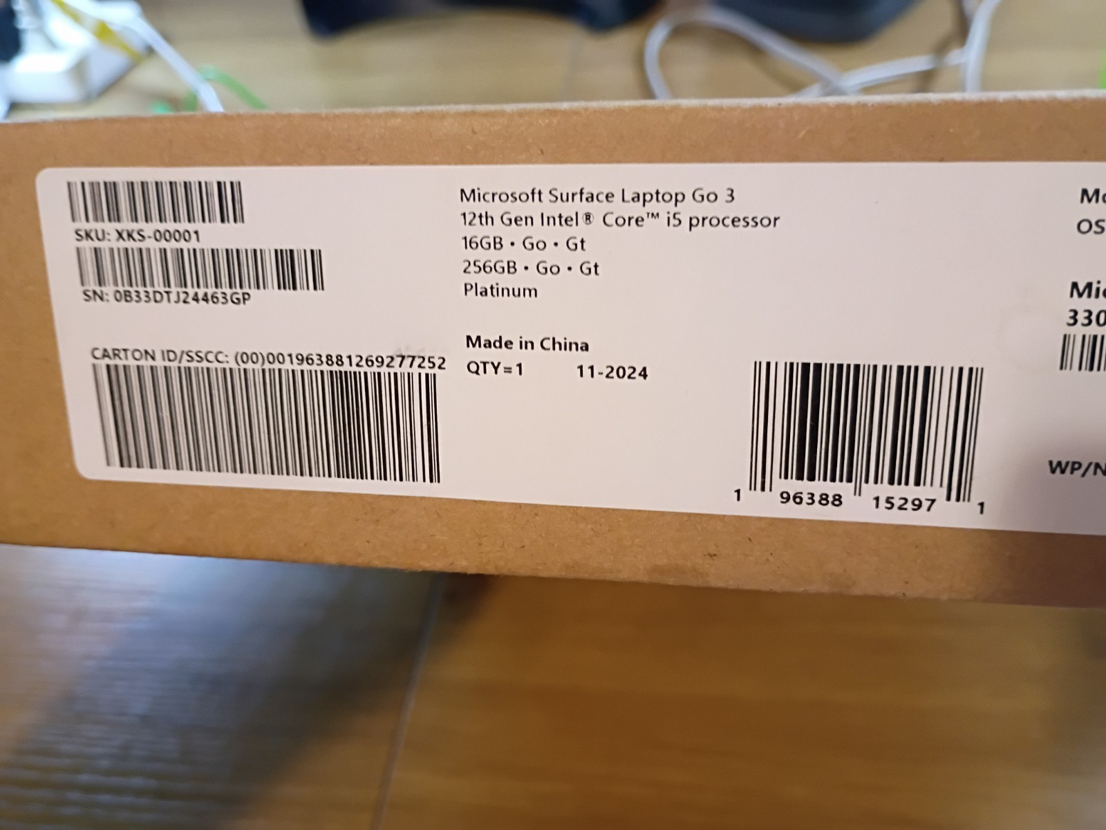 Microsoft Surface Laptop Go 3 12.4in i5 12th Gen 16GB 256GB SSD Platinum