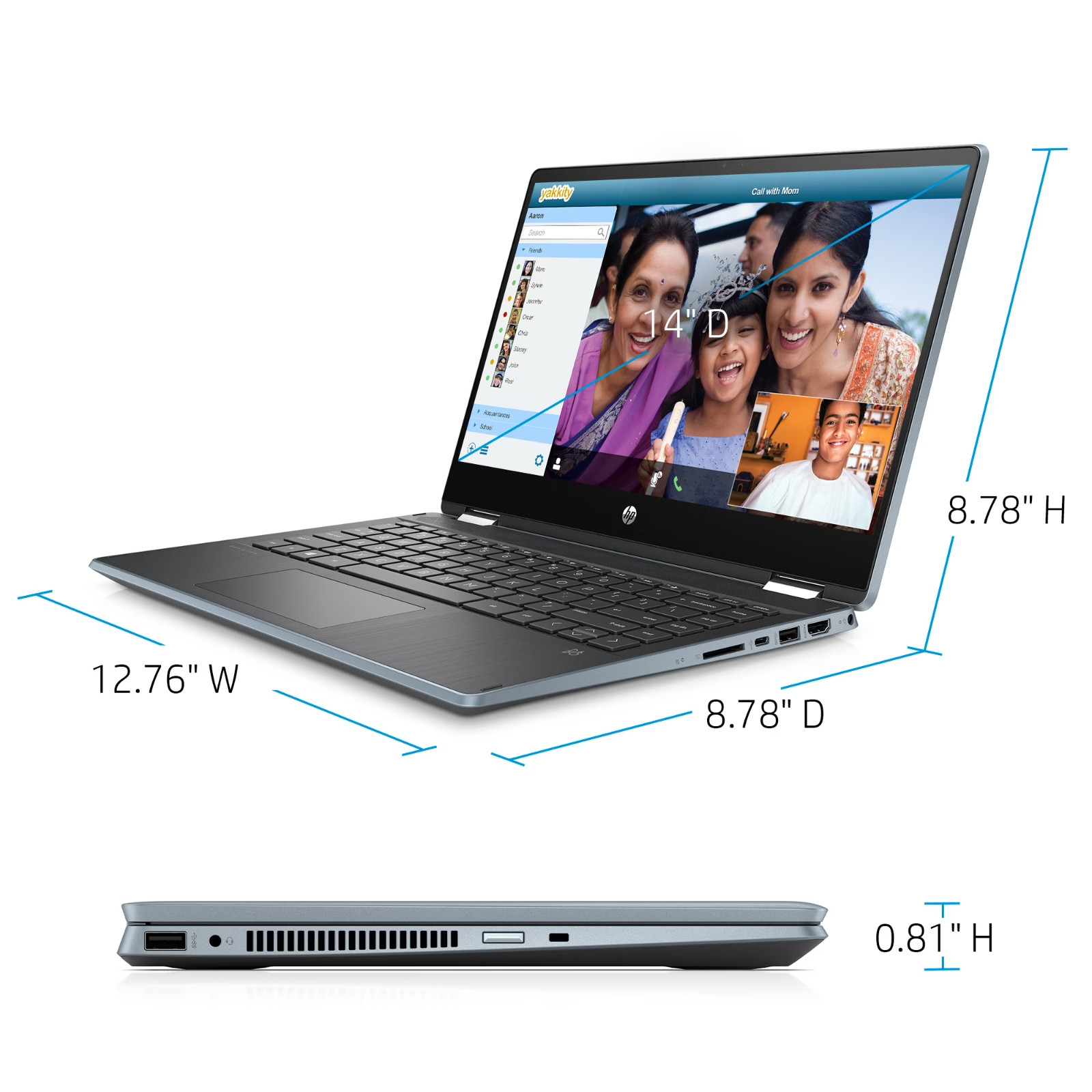 HP Pavilion x360 14-dh2041wm 14″ FHD Intel Core i5-1035G1 16GB RAM 512GB SSD W11