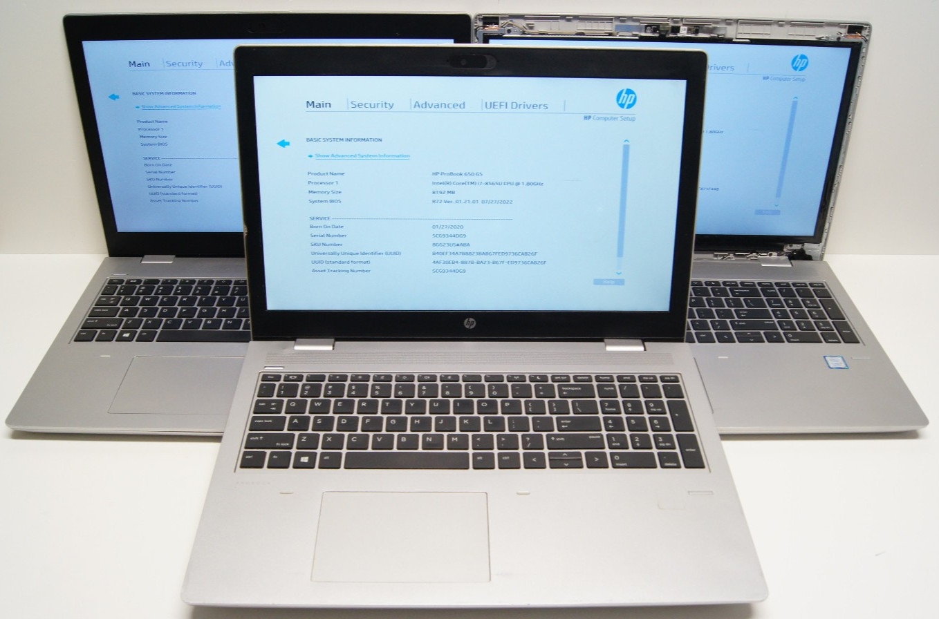 (Lot of 3) HP ProBook 650 G4/G5 8th Gen i7/i5 8GB Ram w/ batt No OS/HDD *READ*