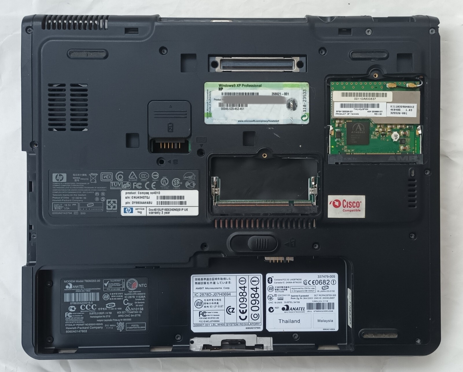 Compaq nc4010 Laptop 358809-001 12.1″ 512MB 60GB Wi-Fi Windows XP ATI Radeon