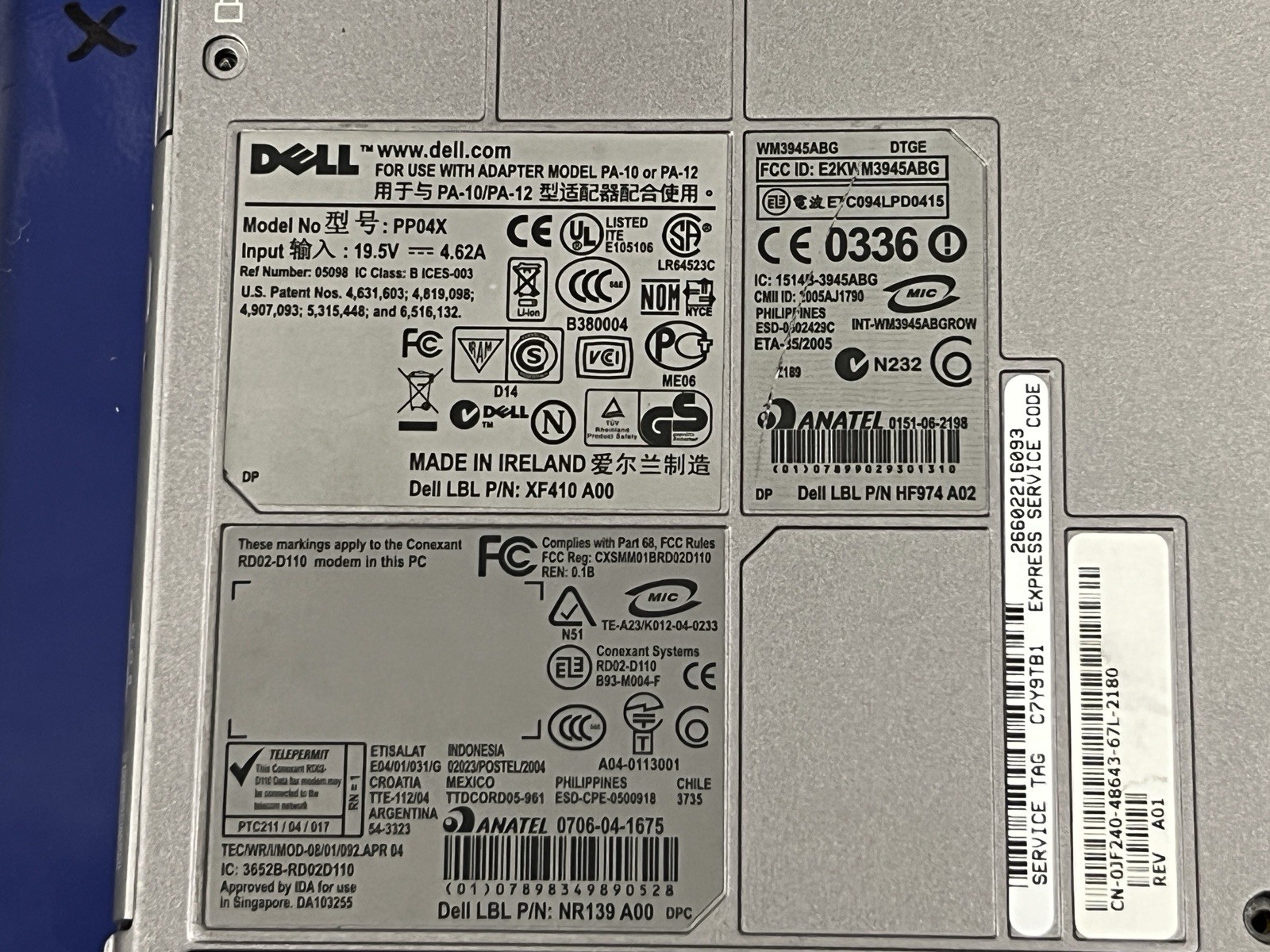 DELL LATITUDE D820 Core 2 Duo 1GB RAM 120GB HDD NVIDIA WINDOWS XP Serial Laptop