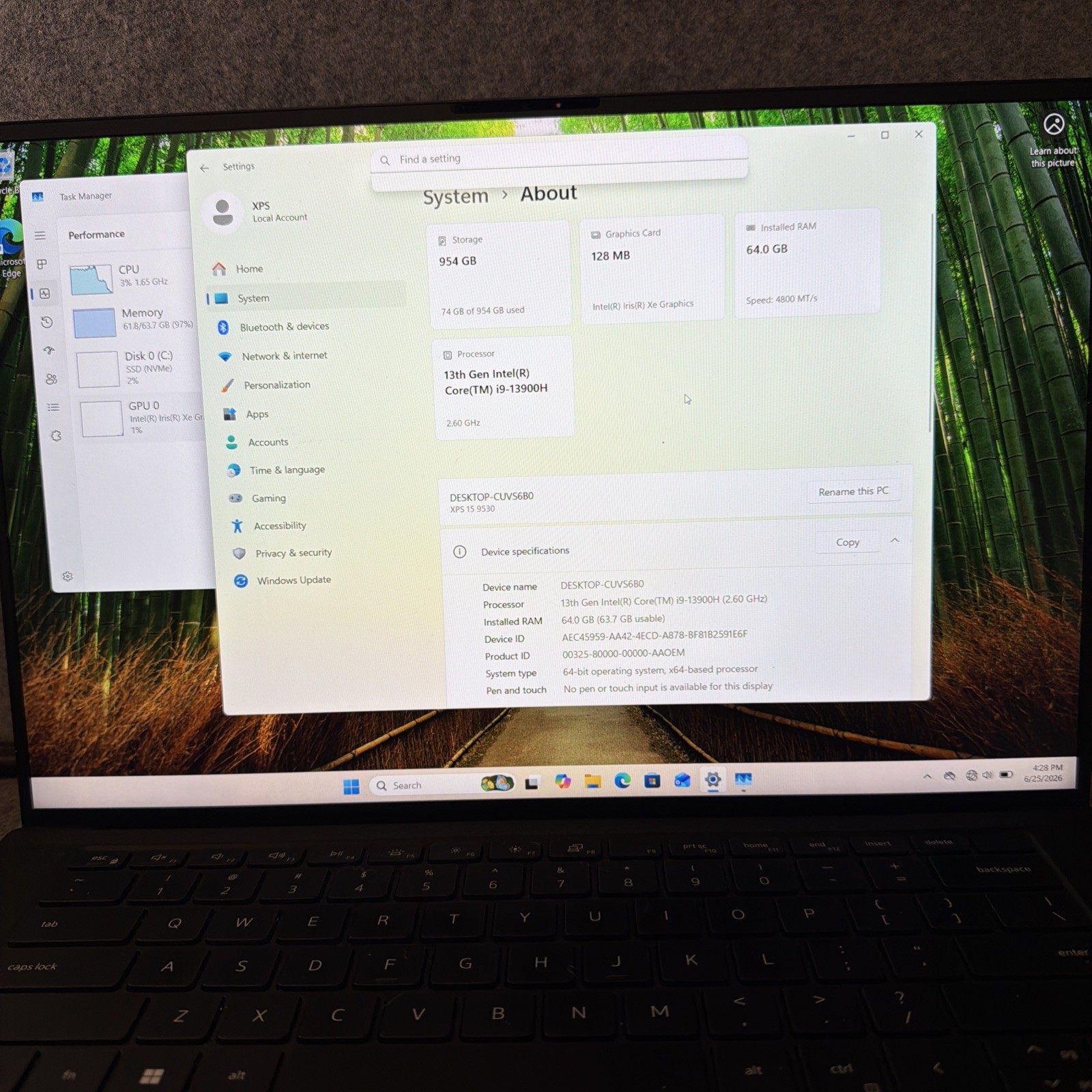 Dell XPS 15 9530 TOUCH 2.6 GHz i9-13900H 64GB 1TB SSD IRIS XE GRAPHICS