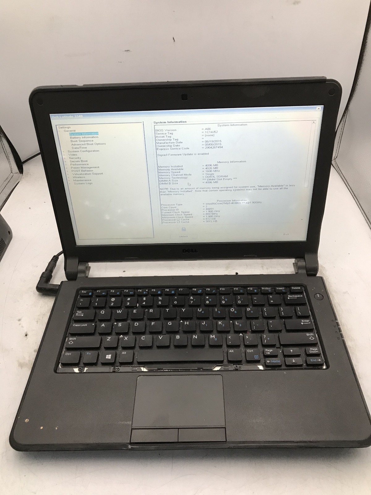 DELL LATITUDE 3340 – FOR PARTS/REPAIR – INTEL I3 4030U – NO RAM – READ DESC-BB