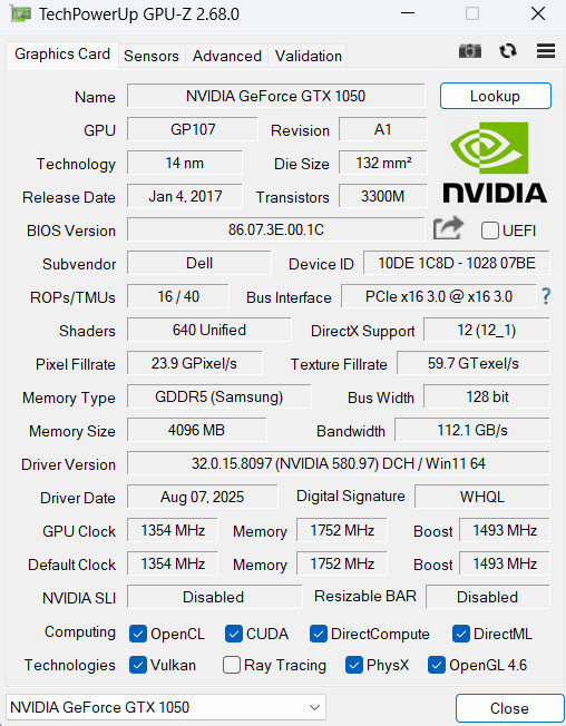 Dell Laptop – XPS 15 9560 – i7-7700HQ 16GB 512GB NVMe GTX 1050 Win11 Pro