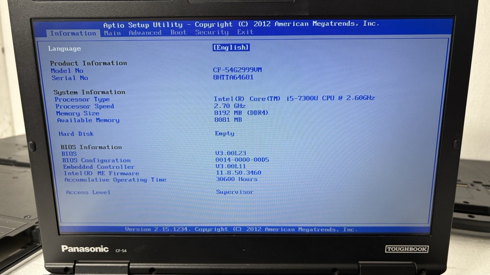 Lot of 5 Panasonic Toughbook CF-54 MK3 Laptop Intel Core i5-7300U 8GB *Read*