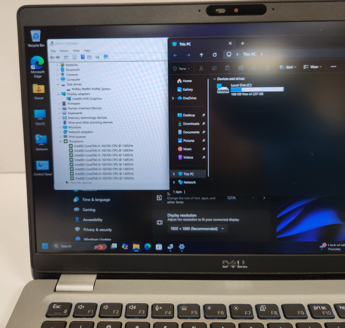 Dell LATITUDE 5310 Core i5-10210U, 8GB RAM, 256GB NVME, Win11 PRO #0483