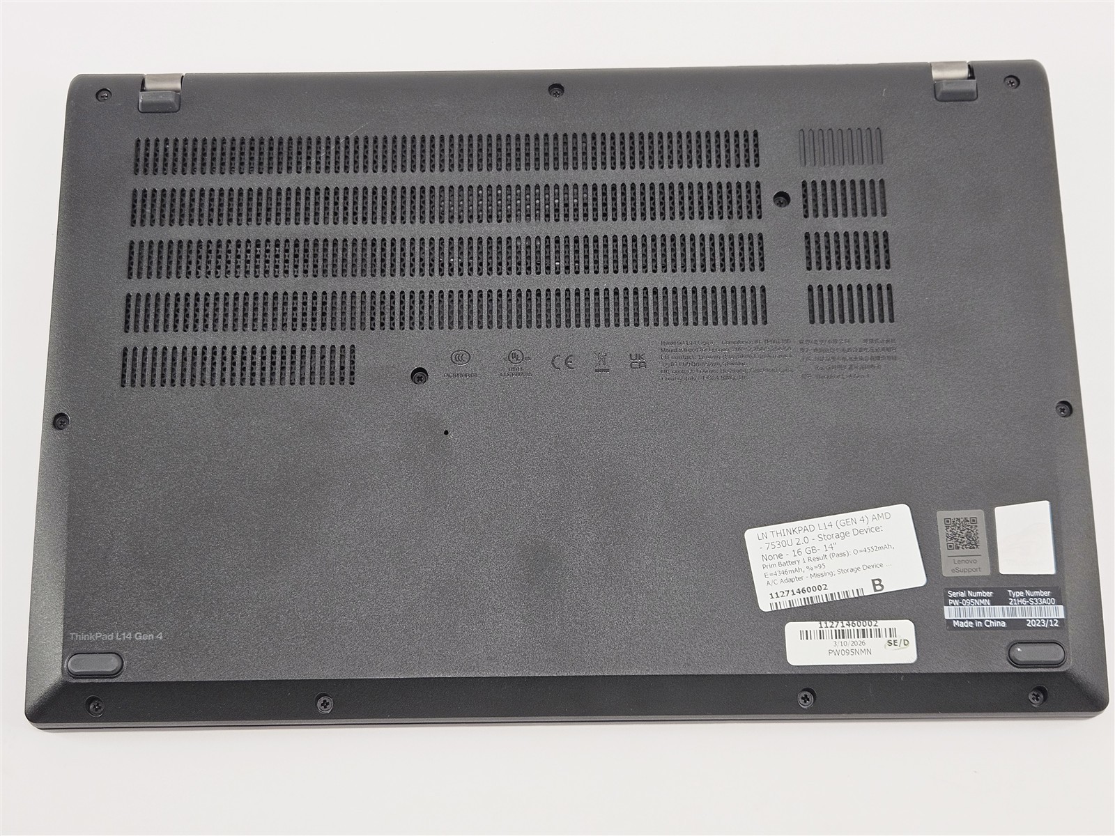 Lenovo ThinkPad L14 Gen 4 AMD Ryzen 5 Pro 7530U 16GB No Storage 14″ Business