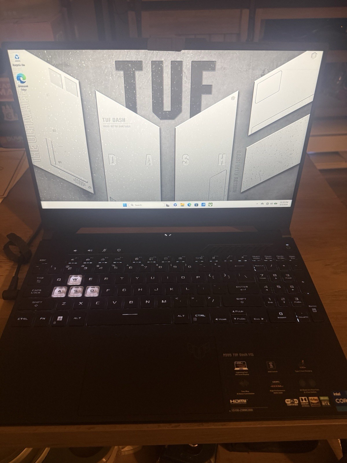 ASUS TUF Dash F15 FX517ZR 15.6″ 144Hz Gaming Laptop i7-12650H 16GB 512GB RTX3070