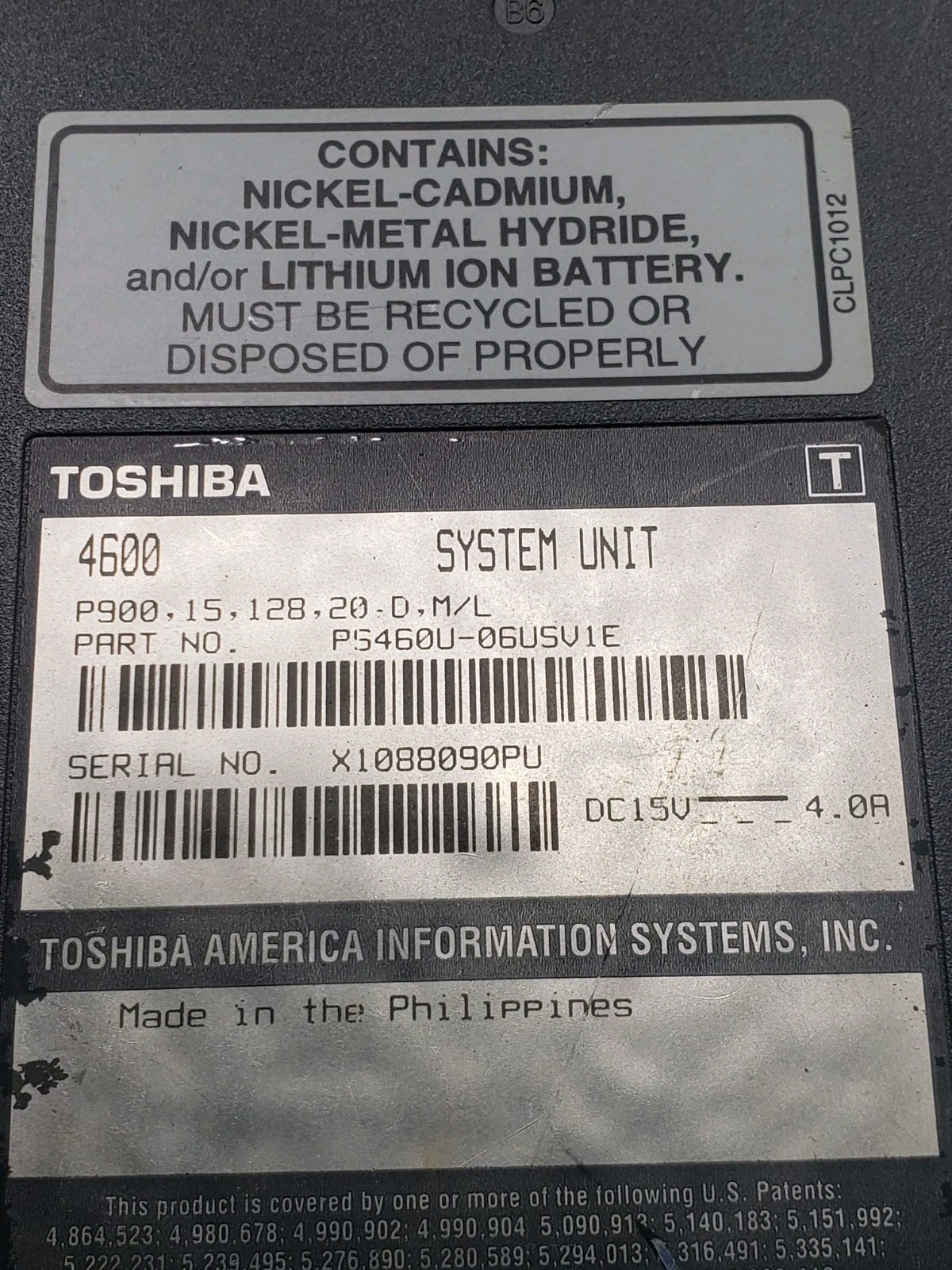 Vintage Toshiba Satellite Pro 4600 w/ PA2731U Port Replicator Untested