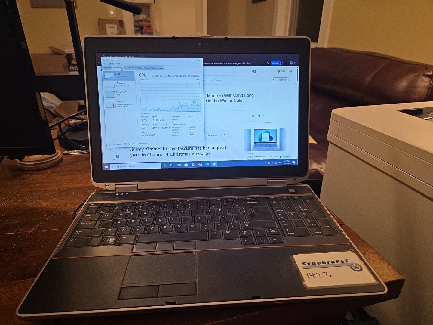 Dell Latitude E6520 Laptop | Intel i7-2760QM | 12GB RAM | Windows 10 | Charger