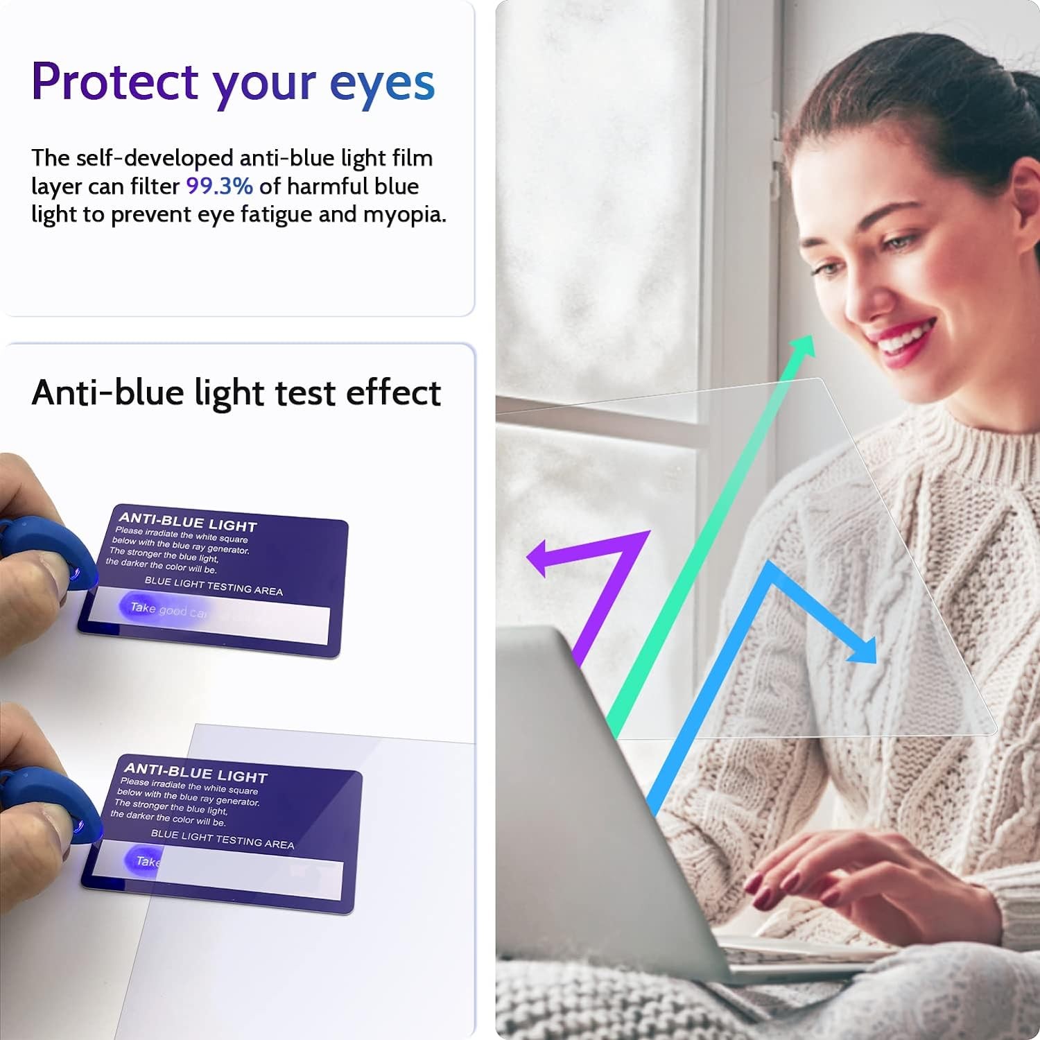 3 Pcs 16″ Anti Blue Light Screen Protector for Lenovo Hp Dell Acer Asus Samsung