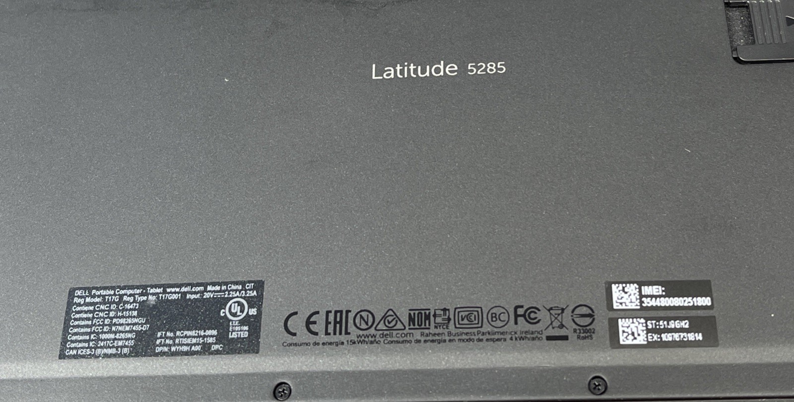 Dell Latitude 5285 Core i5-7300U 2.6 GHz 8GB RAM 256GB SSD NO OS