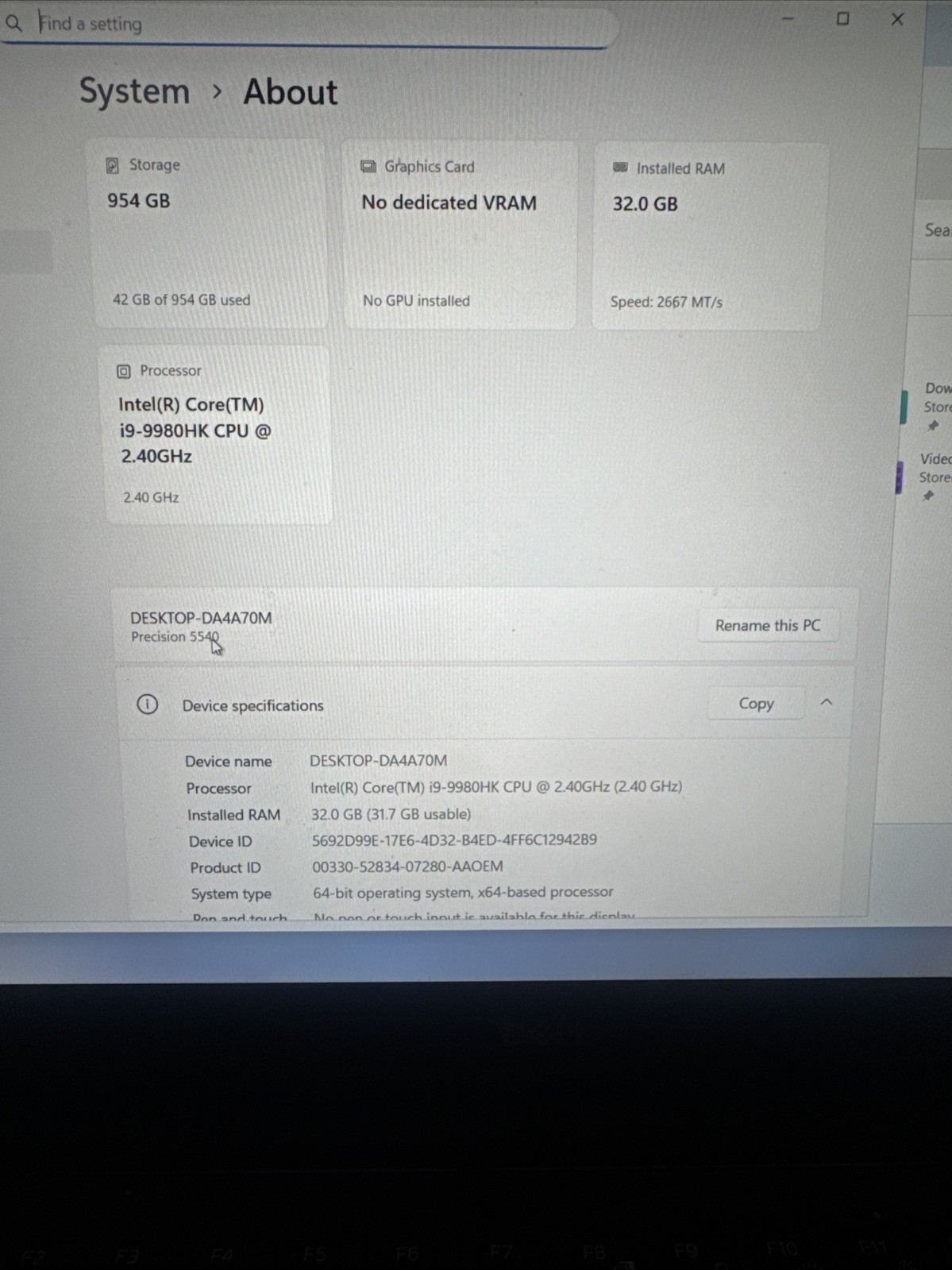 Dell Precision 5540 15.6” FHD i9-9980HK 32GB RAM 1TB SSD Win 11 Pro