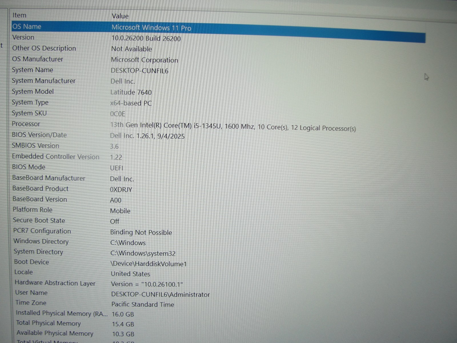 Dell Latitude 7640 16″WUXGA Core i5‑1345U 1.6GHz 16GB RAM 256GB SSD+Charger/vPRO