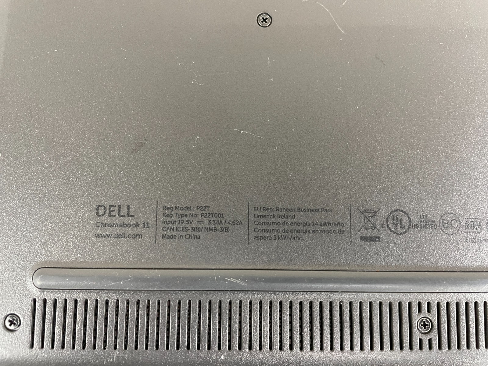 Dell Chromebook 11 Model P22T ChromeOS Laptop Notebook PC