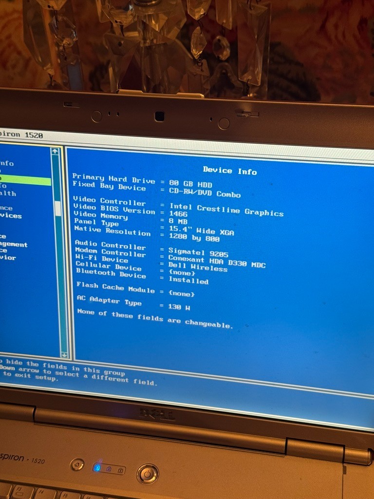Dell Inspiron 1520 Laptop – For Parts or Repair