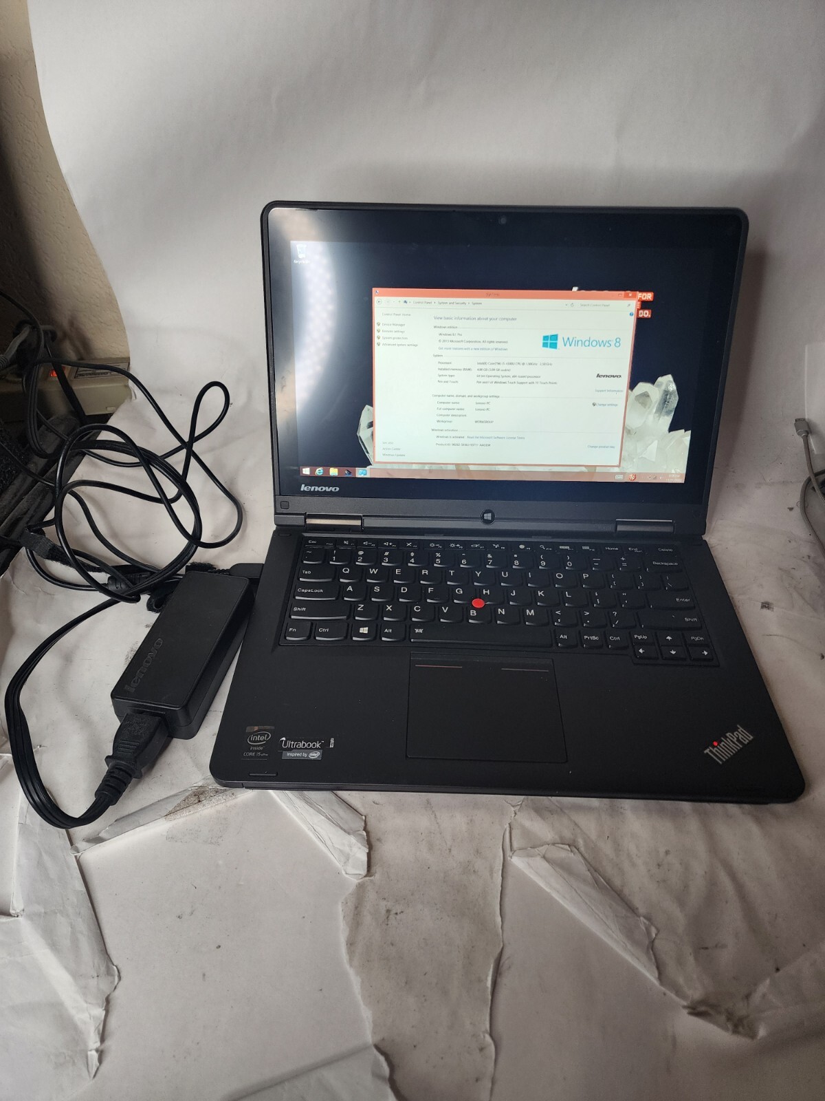 LENOVO YOGA 20CD INTEL CORE i5-4300U 1.90GHz 4GB RAM 180gb Ssd Win8.1 Pro READ