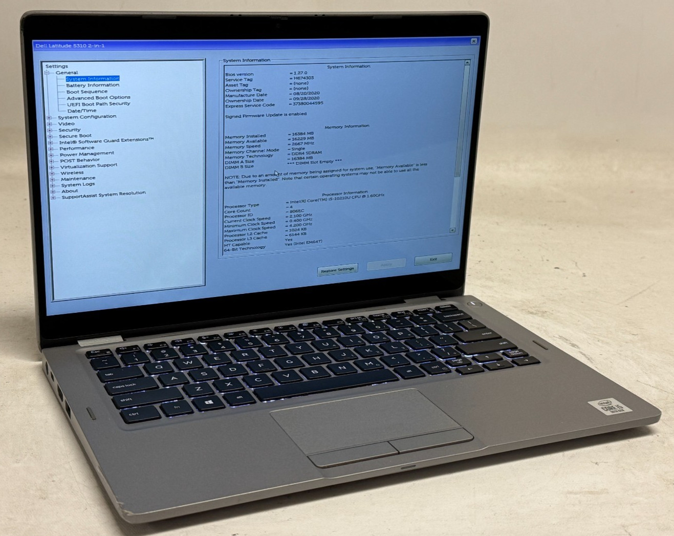 Dell Latitude 5310 2in1 13.3″ (i5-10210u – 16GB RAM – 256GB SSD – Win11Home)