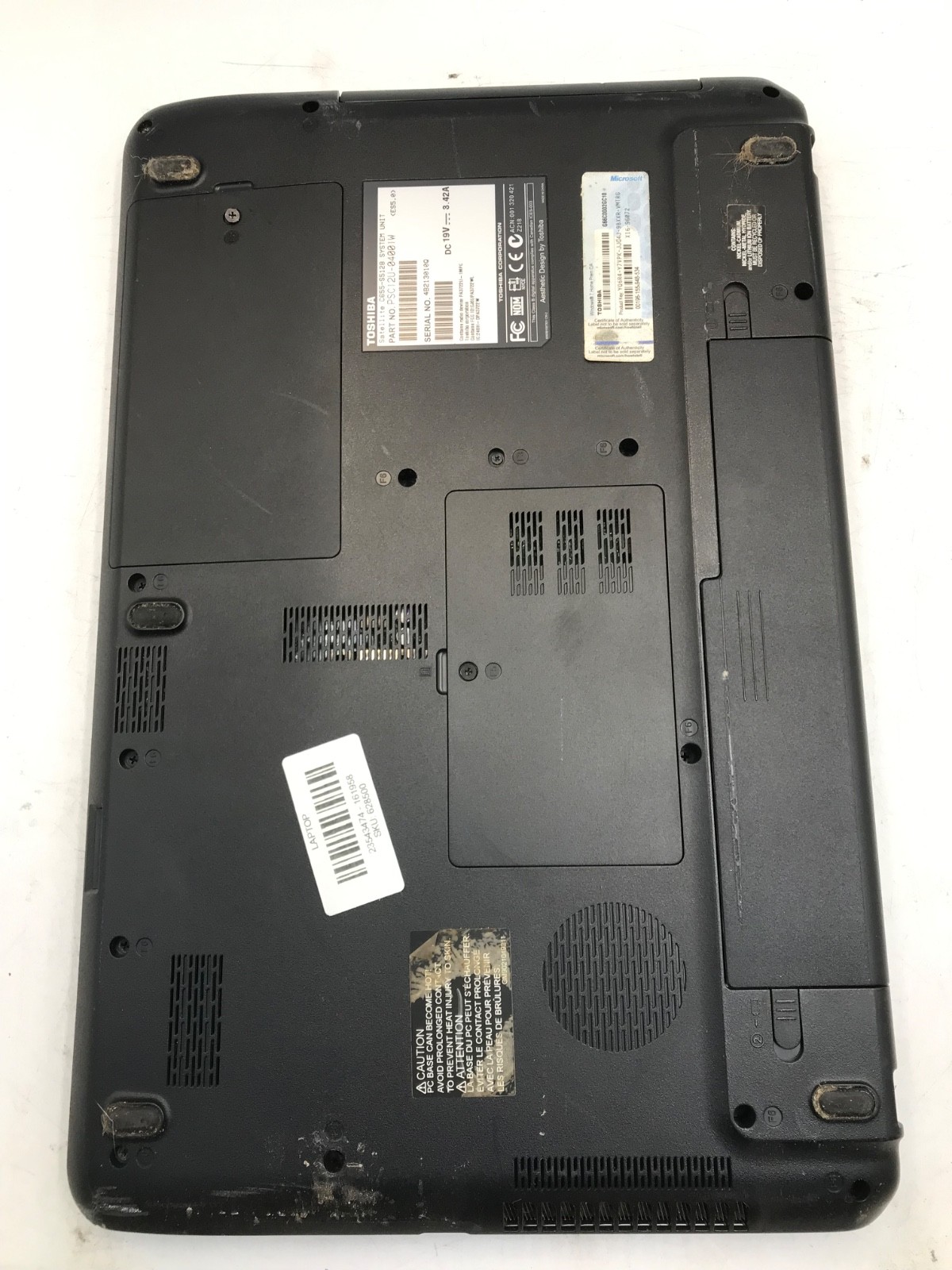 Toshiba Satellite C655 Intel Core i3-380M 2.53GHz 15″ -BROKEN DISPLAY -MZ
