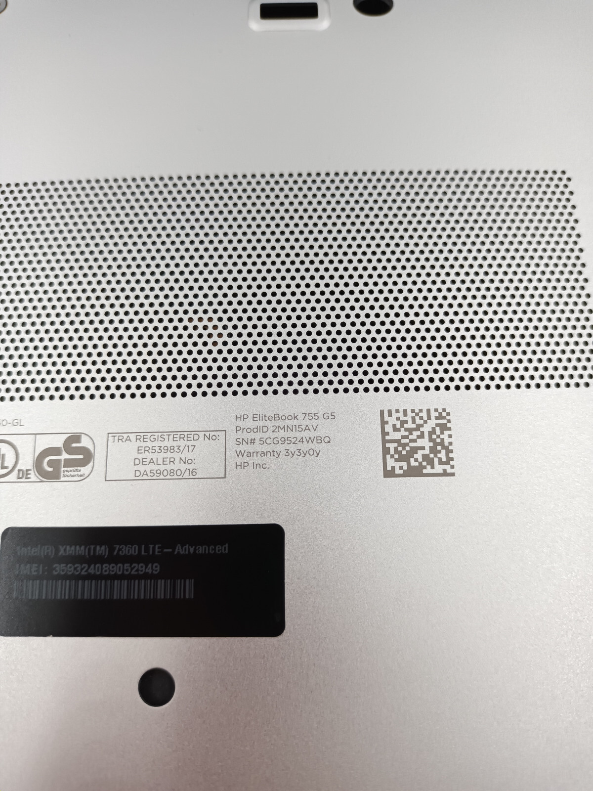 HP Elitebook 755 G5 8GB RAM, AMD RYZEN 5 PRO 2500U, 256GB SSD M2