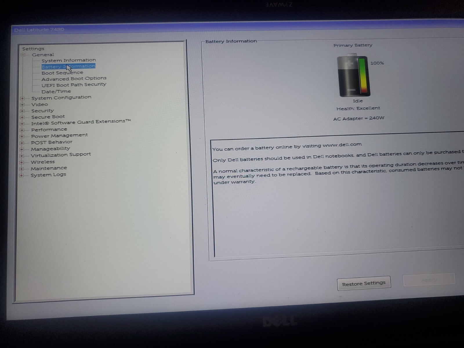 Dell Latitude 7480 Intel i5-7300U @ 2.60GHZ 8GB 120GB SSD