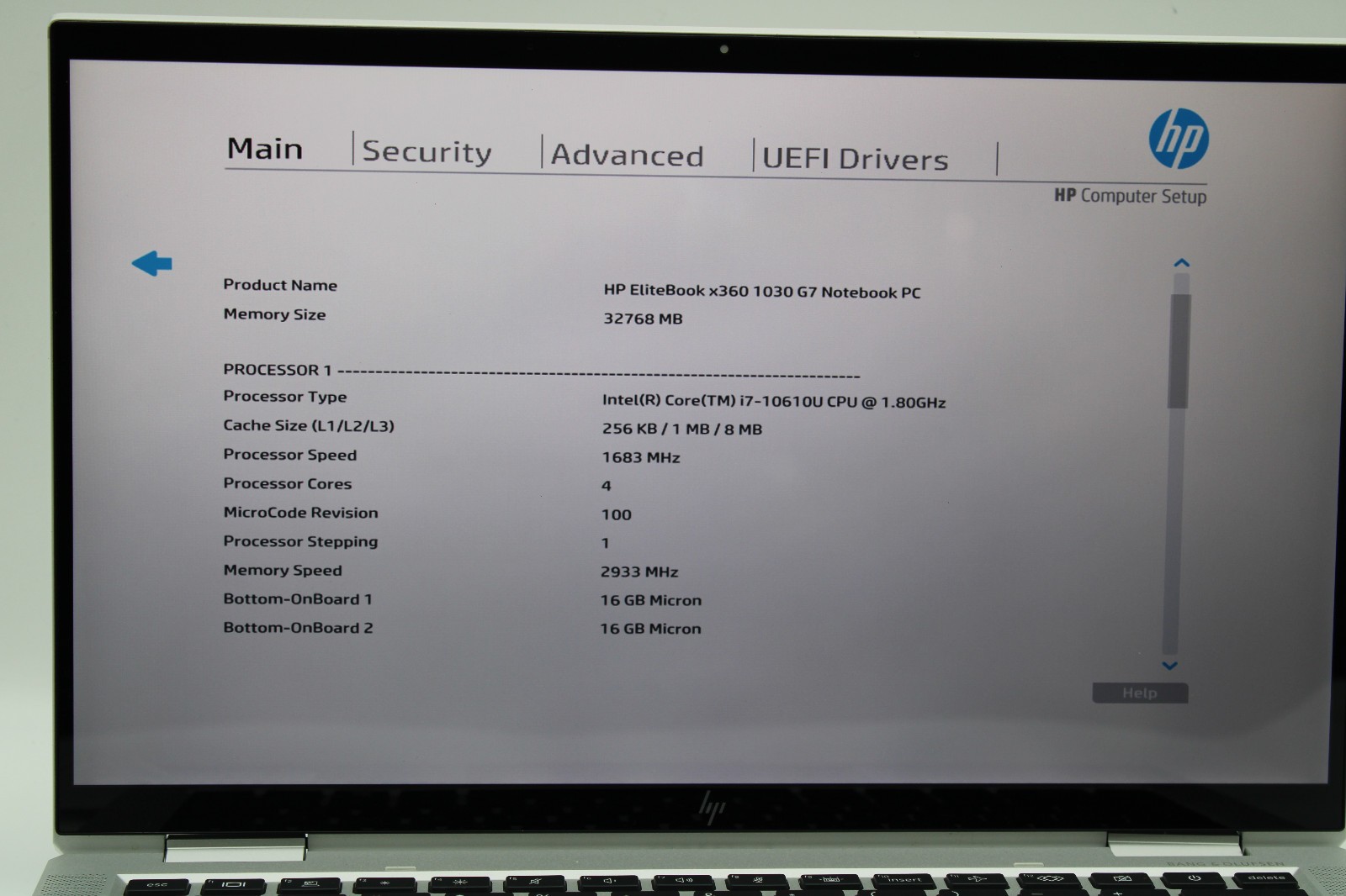 HP EliteBook x360 1030 G7 Touch _ i7-10610U @ 1.8 _ 32GB RAM _ No SSD / OS *READ