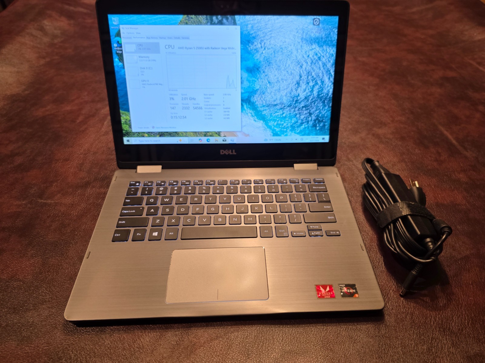 Dell Inspiron 13 7375 2-in-1 FHD Touch RYZEN 5 2500U 256GB SSD 12GB RAM WIN 10