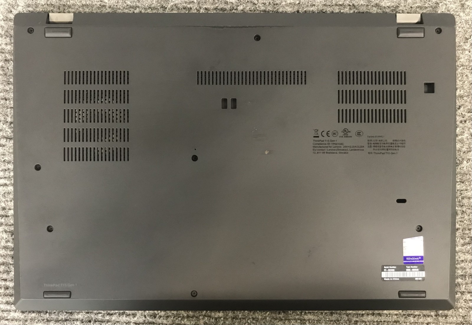 Lenovo ThinkPad T15 Gen 1 15.6″ Laptop i5-10210U 8GB RAM 256GB NVMe