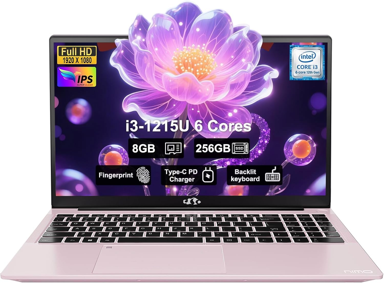 NIMO 15.6″ IPS FHD Student Laptop Intel 6 Cores I3-1215U 8GB RAM 256GB SSD Win11
