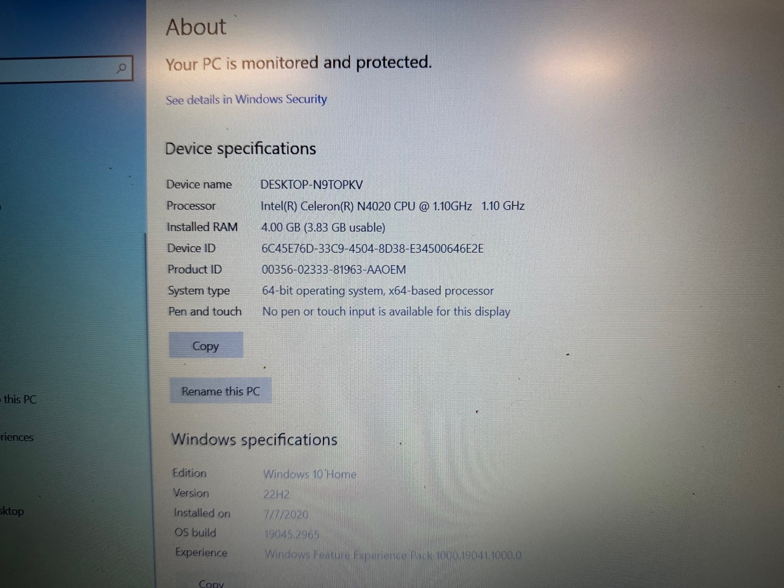 ASUS Vivobook L510M 15.6″ Laptop – Celeron N4020 / 4GB / 128GIg/Win10